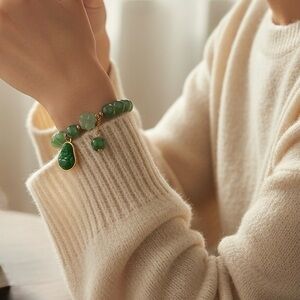 Jade Green Beaded Bracelet